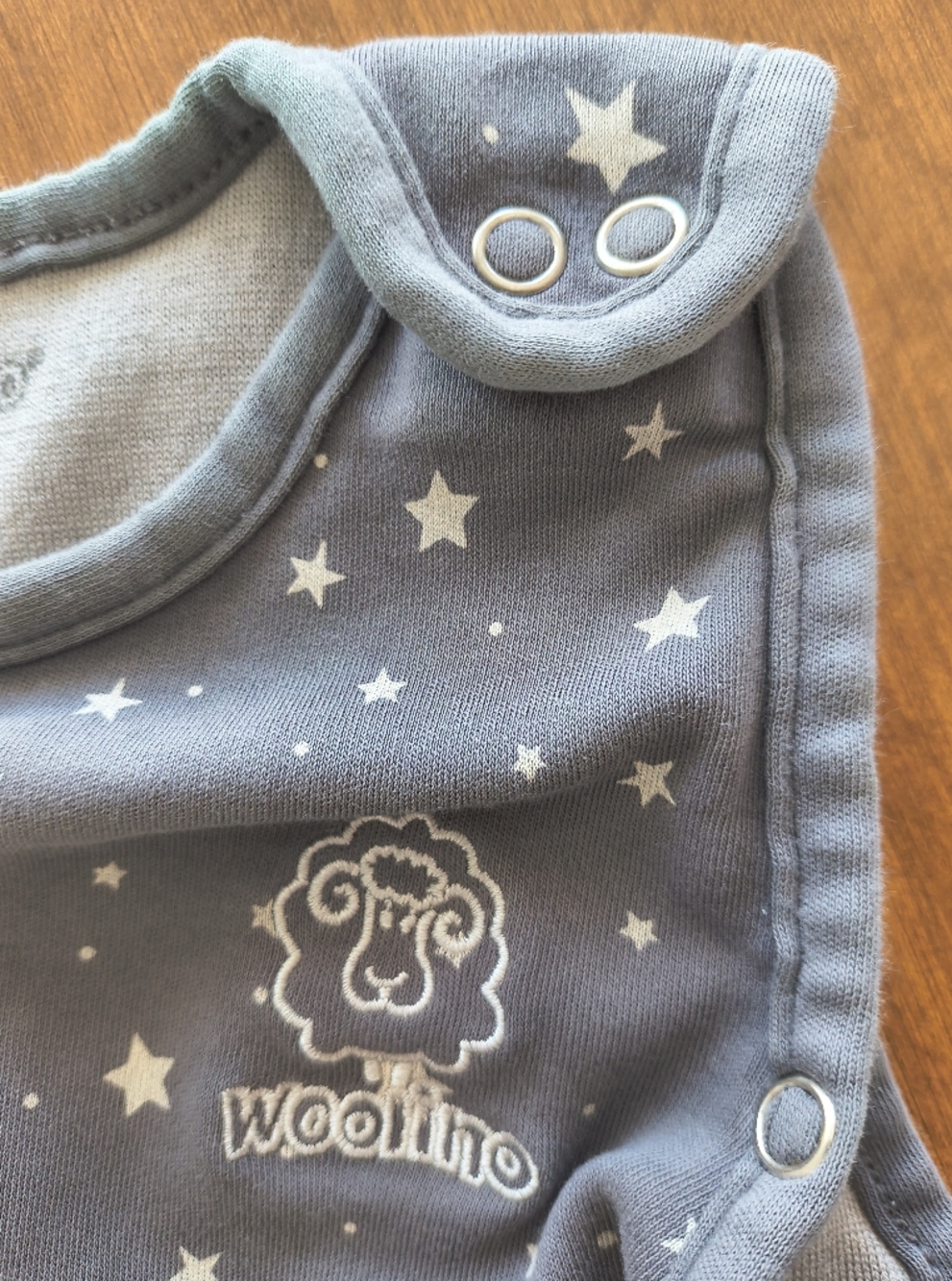Woolino 4 Season Sleep Sack Merino Wool Universal Baby Sleep Bag Gray Stars